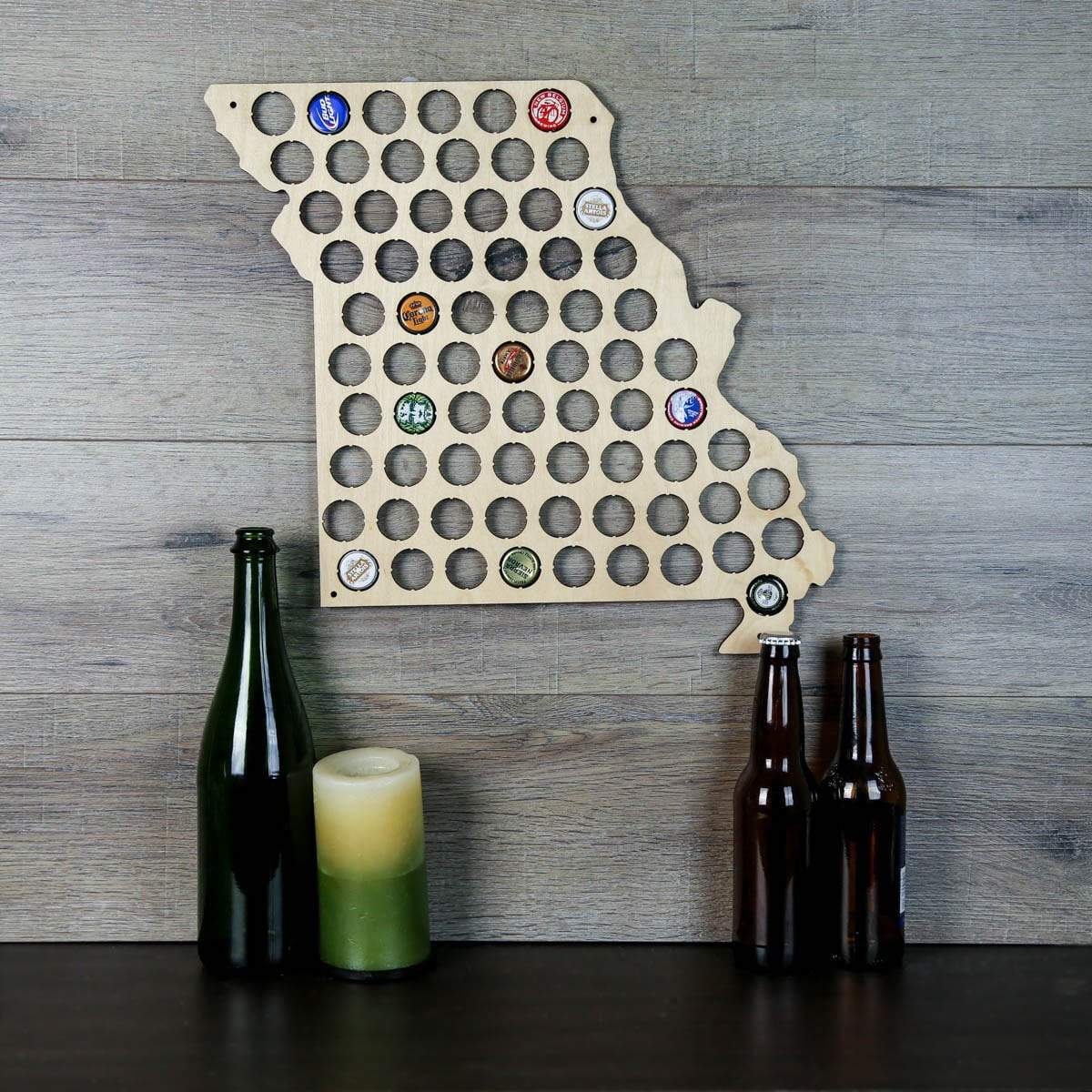 Torched Products Beer Bottle Cap Holder Missouri Beer Cap Map (777570123893)