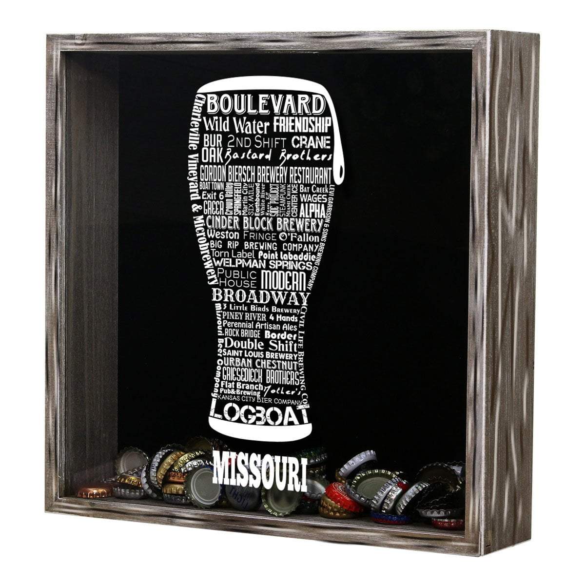 Torched Products Shadow Box Missouri Beer Typography Shadow Box (779380850805)