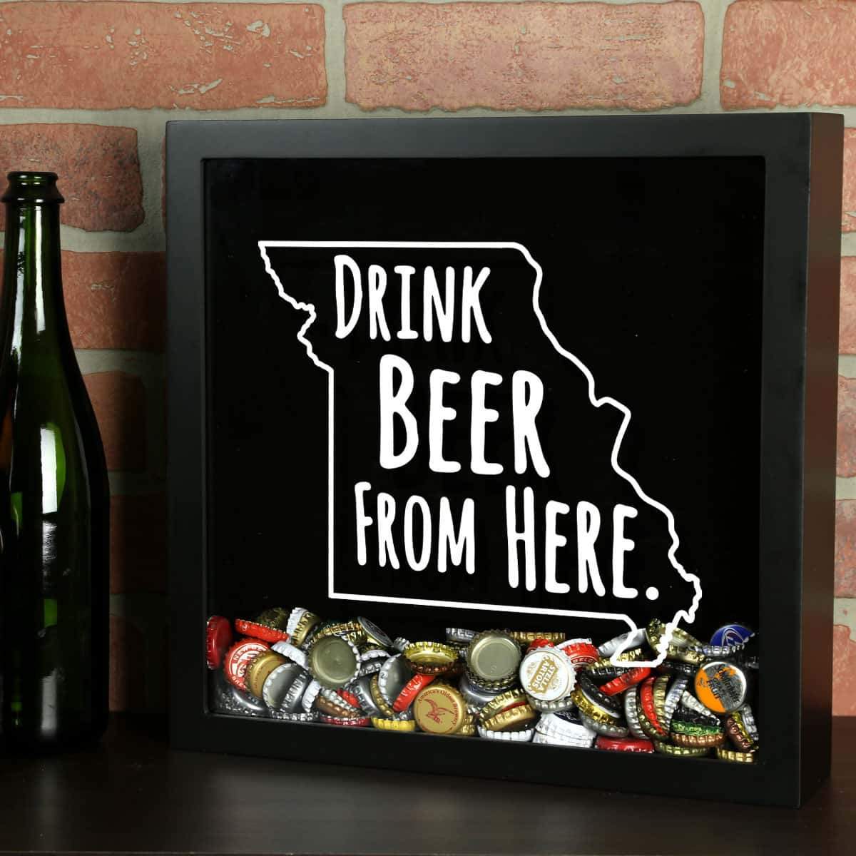 Torched Products Shadow Box Missouri Drink Beer From Here Beer Cap Shadow Box (781177094261)