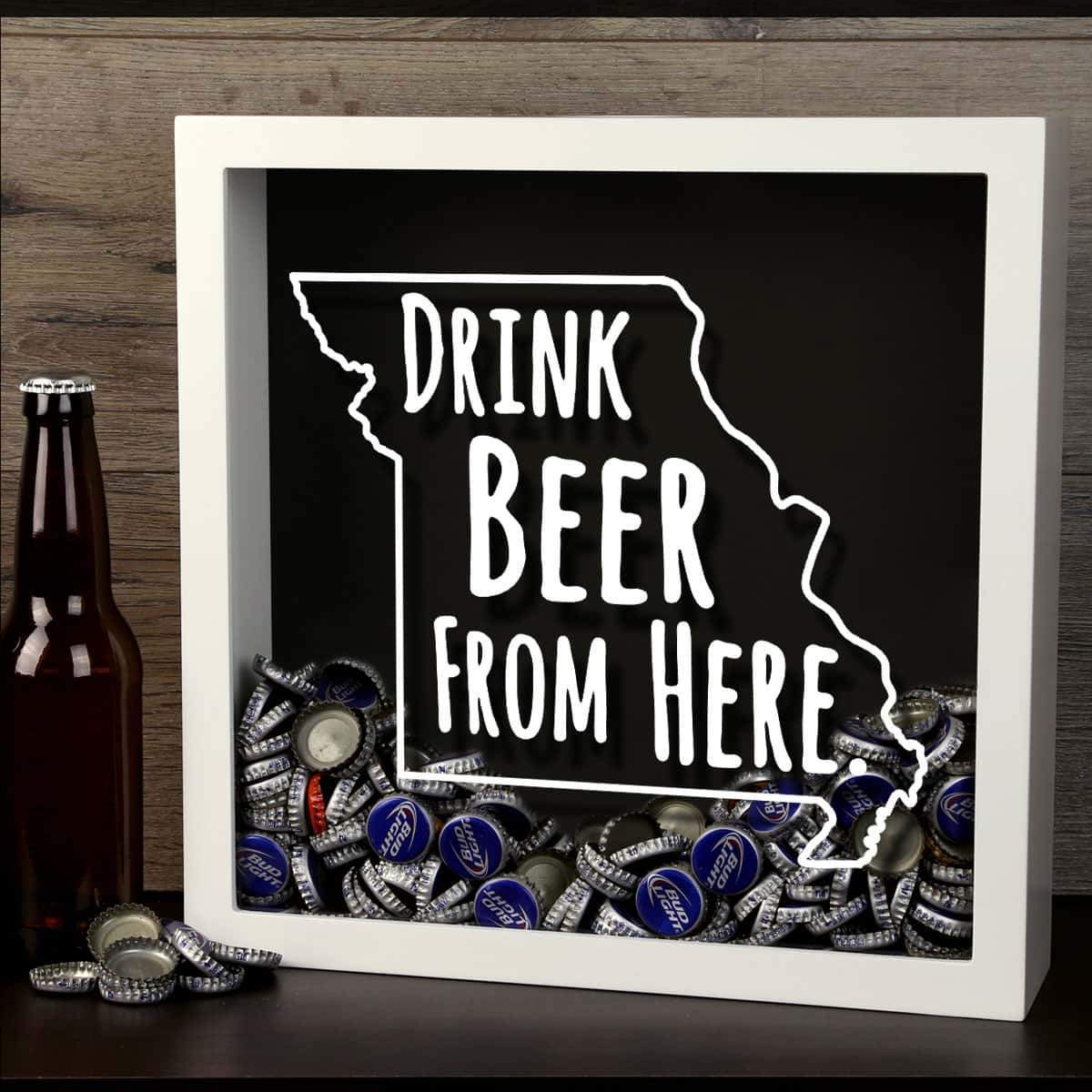 Torched Products Shadow Box Missouri Drink Beer From Here Beer Cap Shadow Box (781177094261)