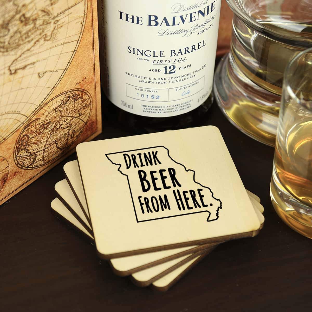 Torched Products Coasters Missouri Drink Beer From Here Coasters (781452279925)
