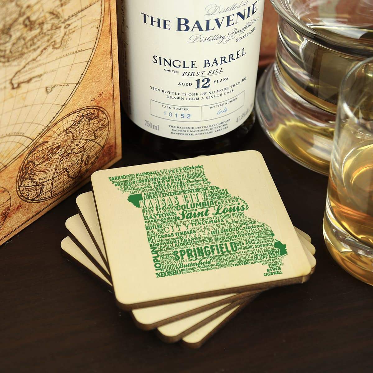 Torched Products Coasters Missouri State Typography Coaster (787828277365)