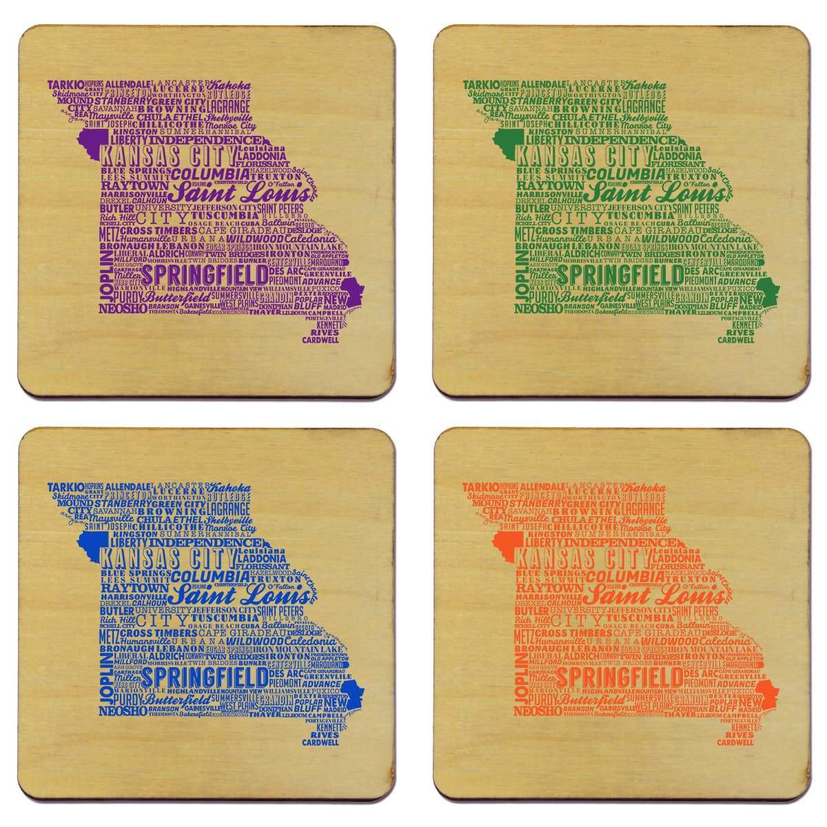 Torched Products Coasters Missouri State Typography Coaster (787828277365)