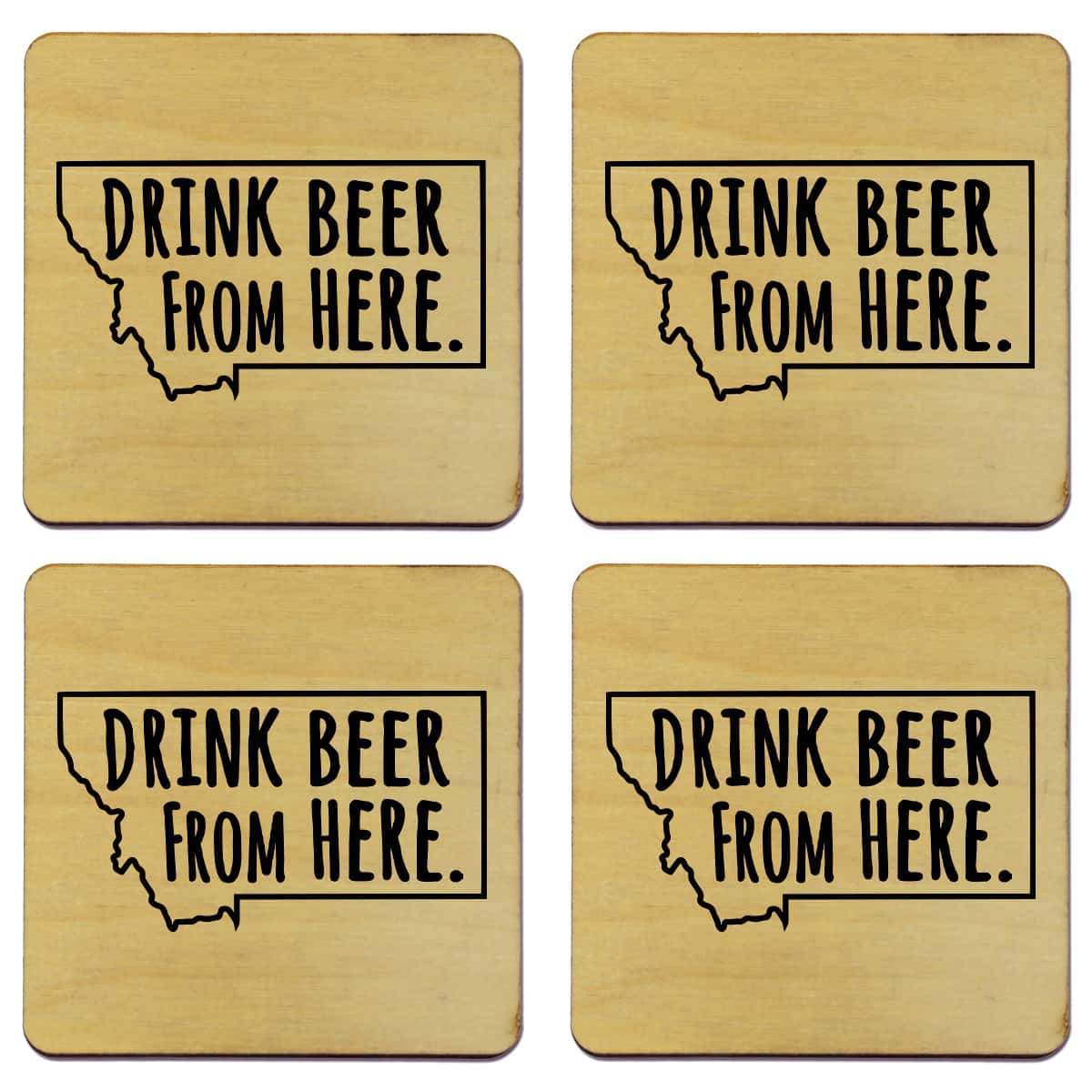 Torched Products Coasters Montana Drink Beer From Here Coasters (781452640373)