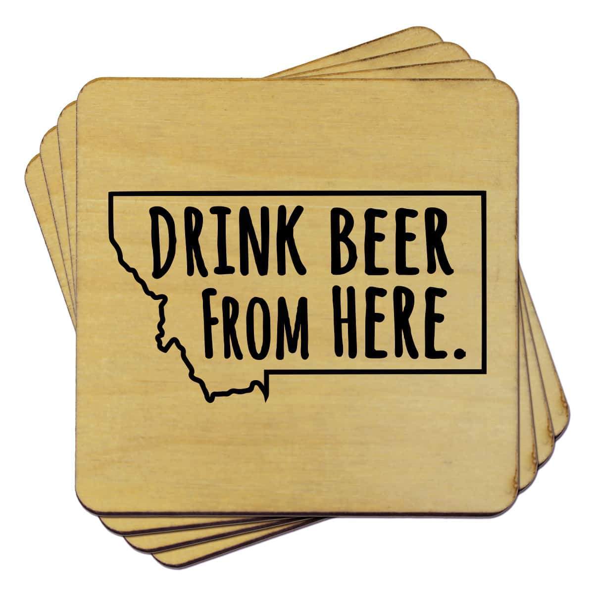 Torched Products Coasters Montana Drink Beer From Here Coasters (781452640373)