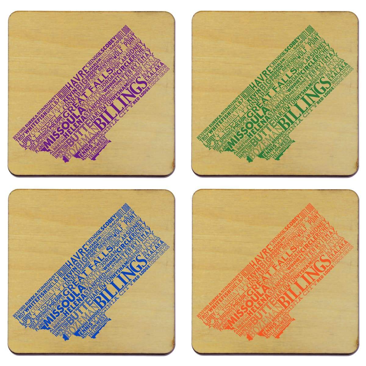 Torched Products Coasters Montana State Typography Coaster (787829129333)