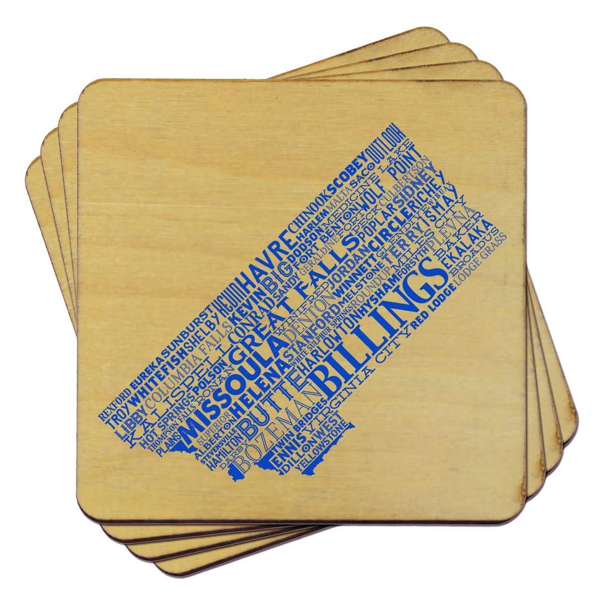 Torched Products Coasters Montana State Typography Coaster (787829129333)