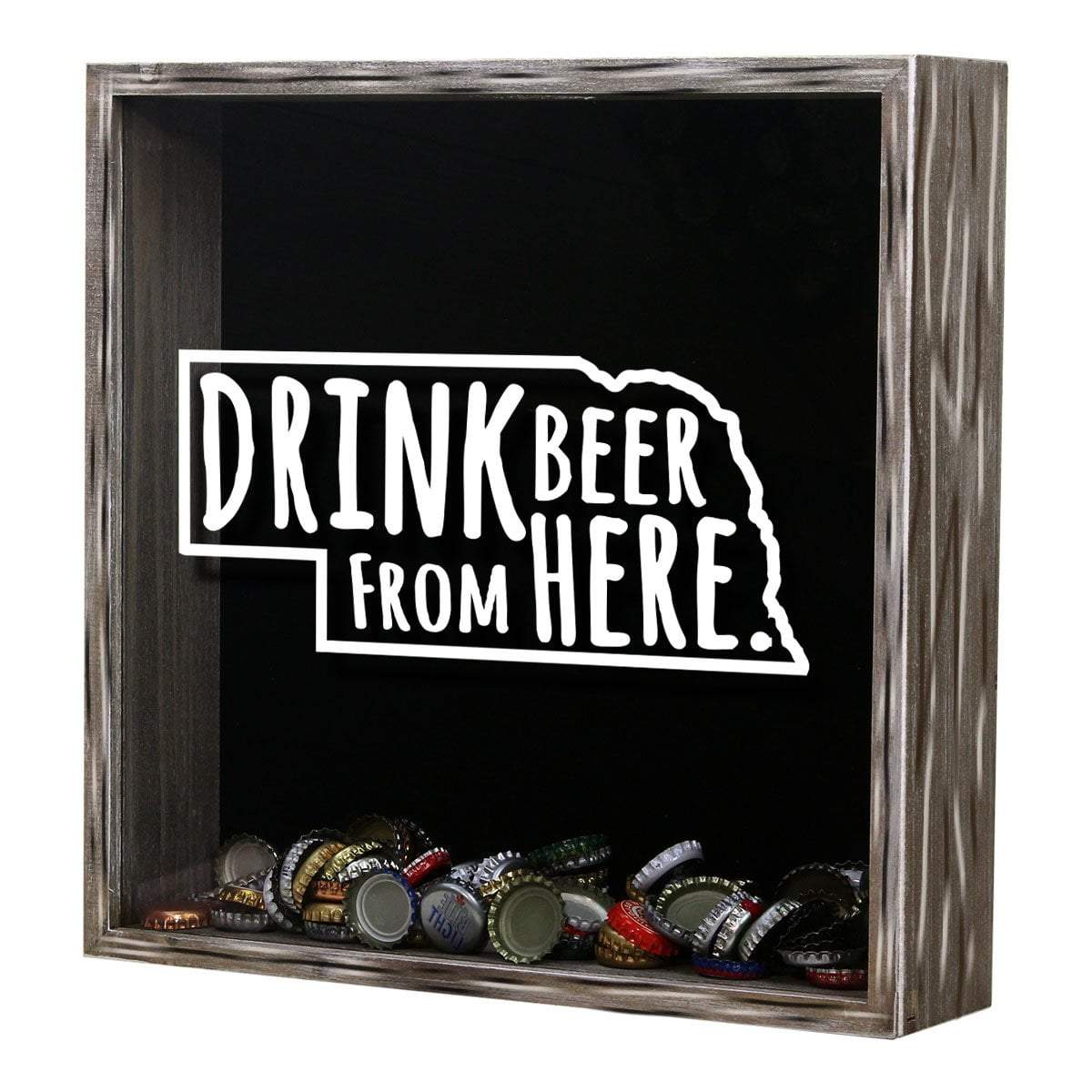 Torched Products Shadow Box Nebraska Drink Beer From Here Beer Cap Shadow Box (781181485173)