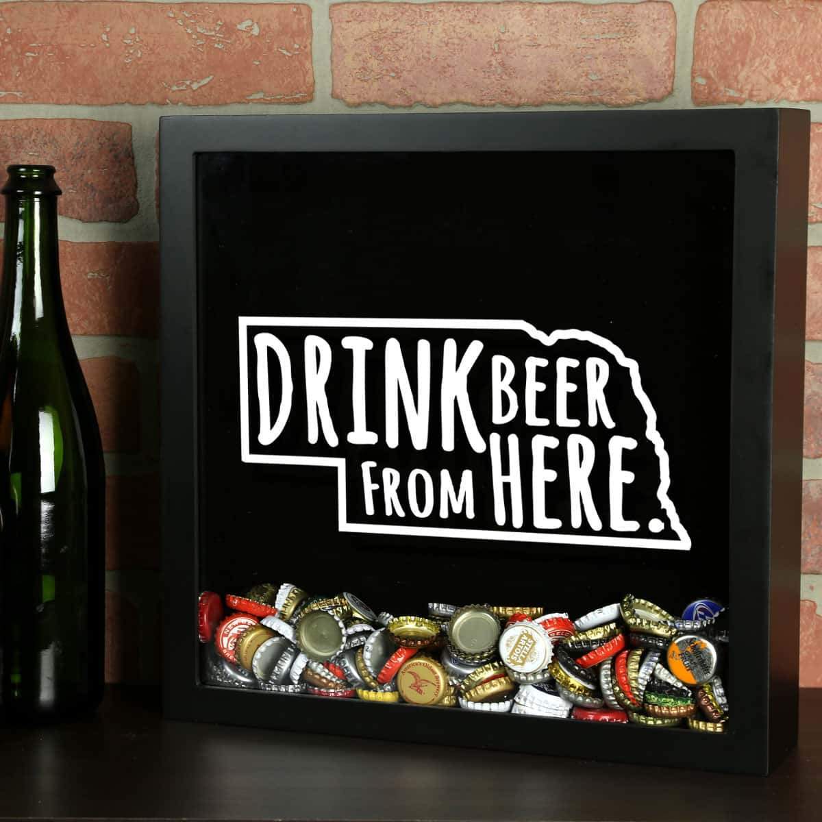 Torched Products Shadow Box Nebraska Drink Beer From Here Beer Cap Shadow Box (781181485173)