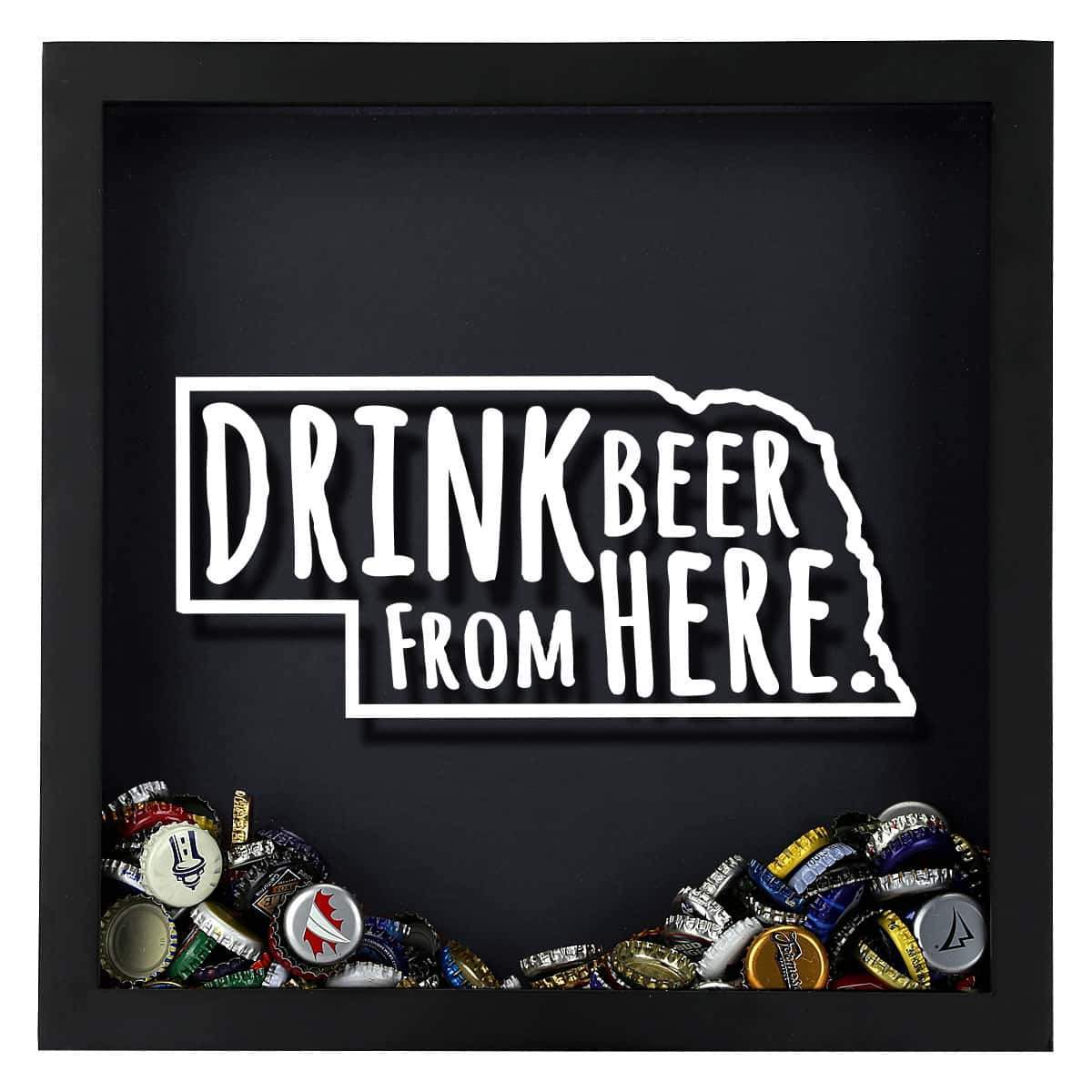 Torched Products Shadow Box Nebraska Drink Beer From Here Beer Cap Shadow Box (781181485173)