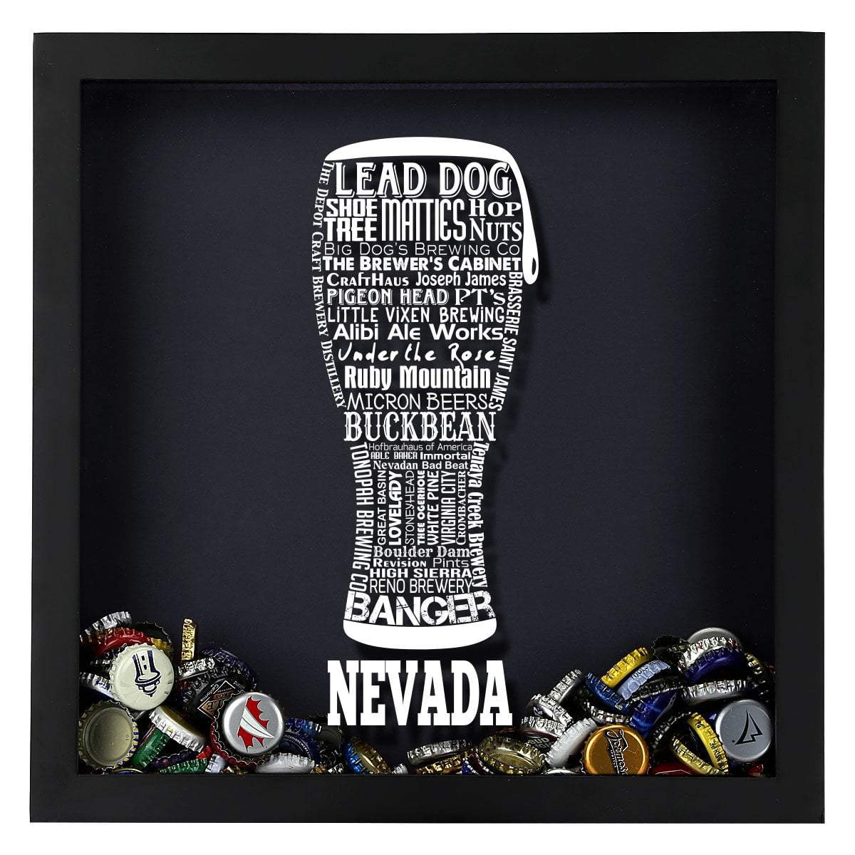 Torched Products Shadow Box Nevada Beer Typography Shadow Box (779381637237)