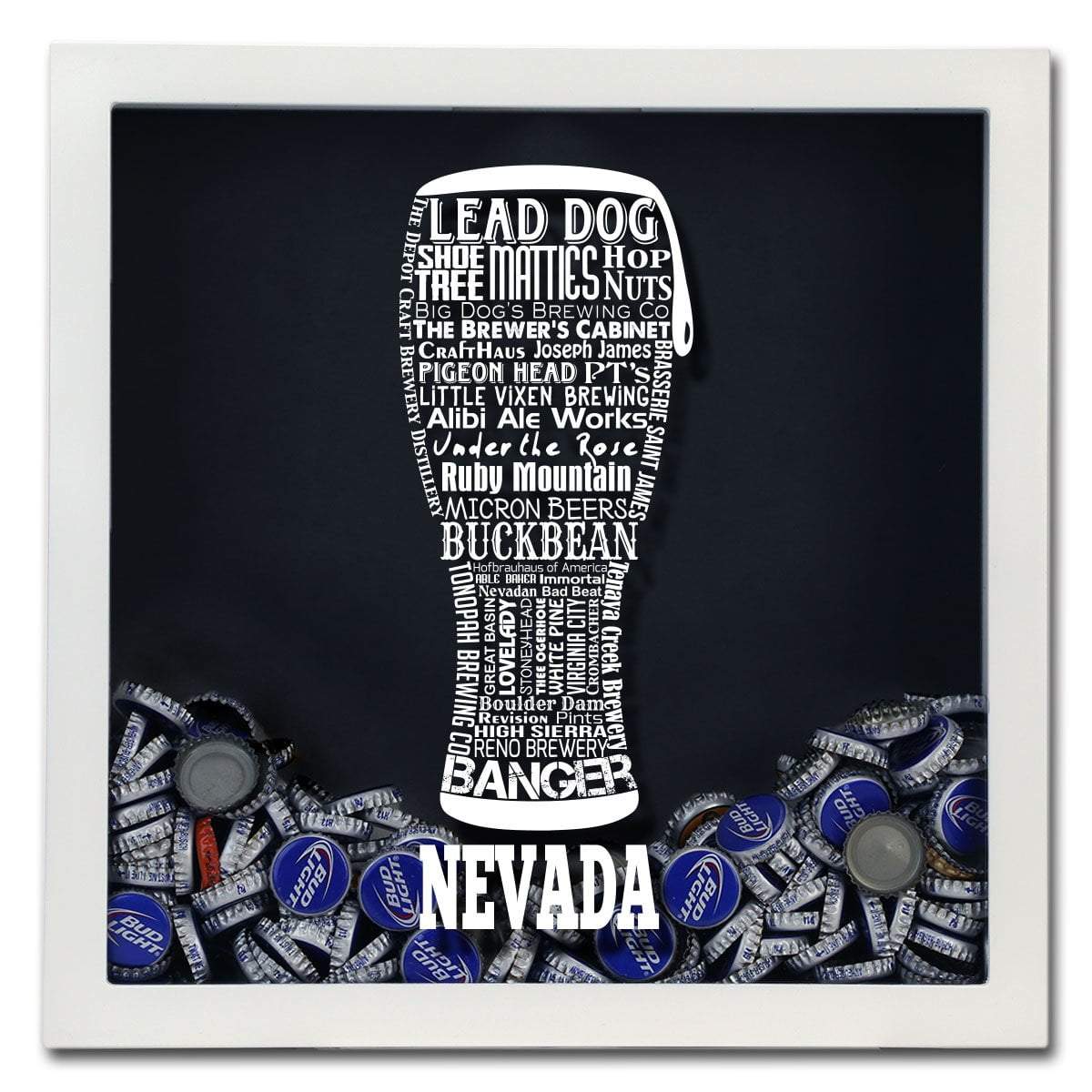 Torched Products Shadow Box Nevada Beer Typography Shadow Box (779381637237)