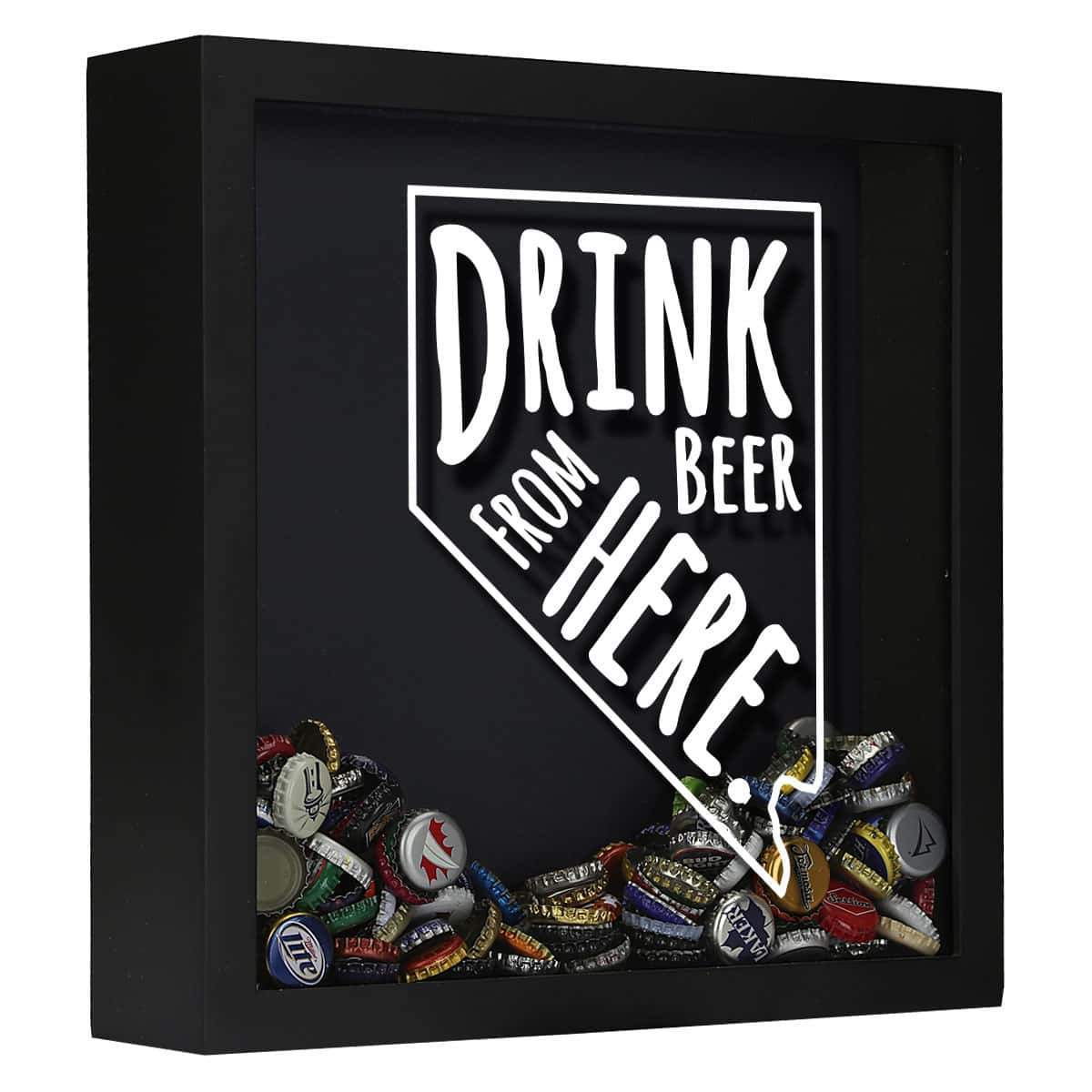 Torched Products Shadow Box Black Nevada Drink Beer From Here Beer Cap Shadow Box (781182369909)