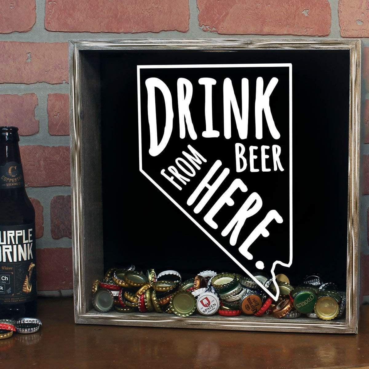 Torched Products Shadow Box Nevada Drink Beer From Here Beer Cap Shadow Box (781182369909)