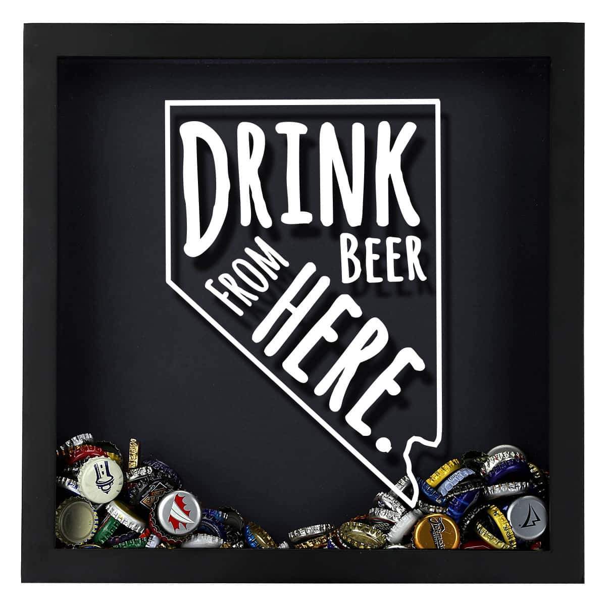 Torched Products Shadow Box Nevada Drink Beer From Here Beer Cap Shadow Box (781182369909)