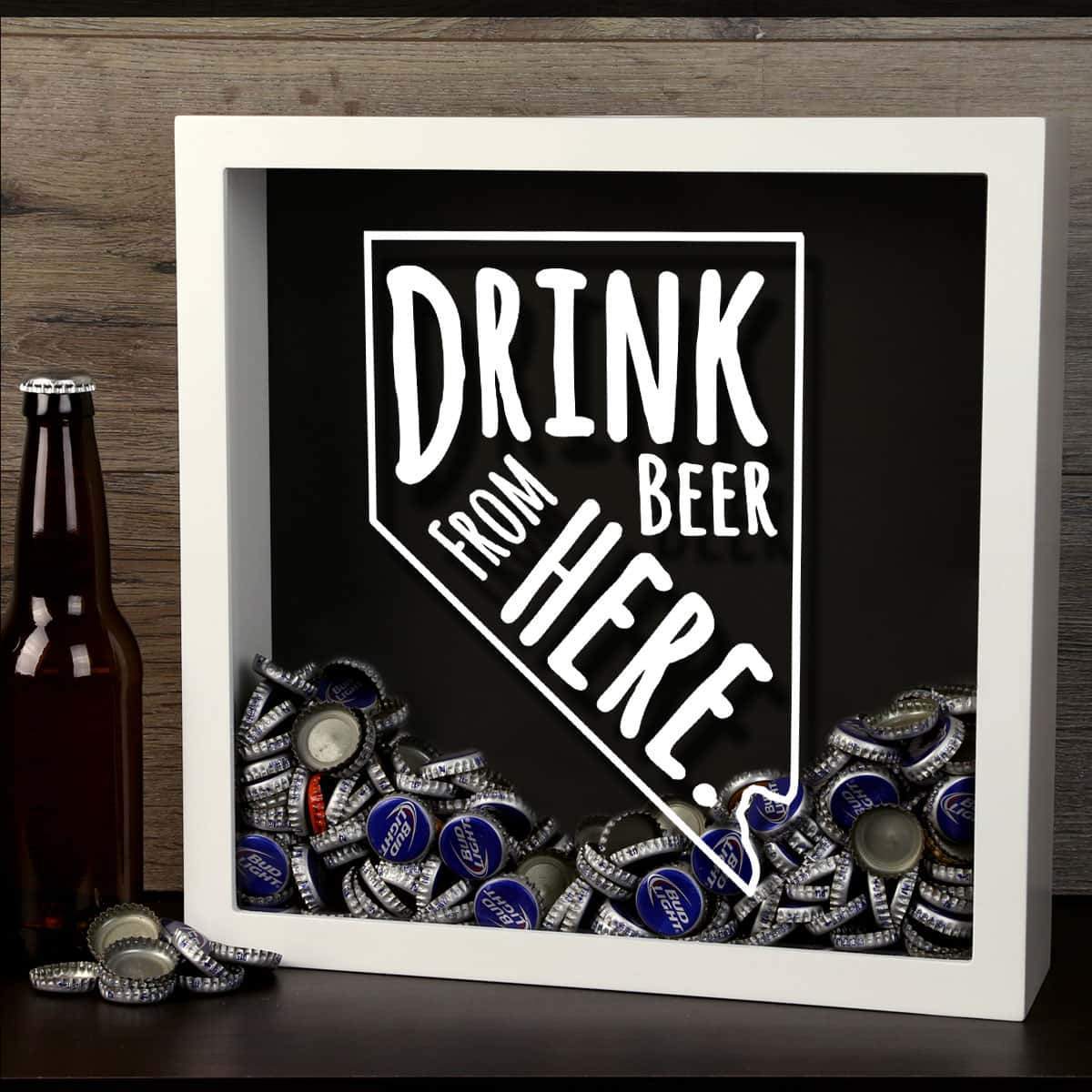 Torched Products Shadow Box Nevada Drink Beer From Here Beer Cap Shadow Box (781182369909)