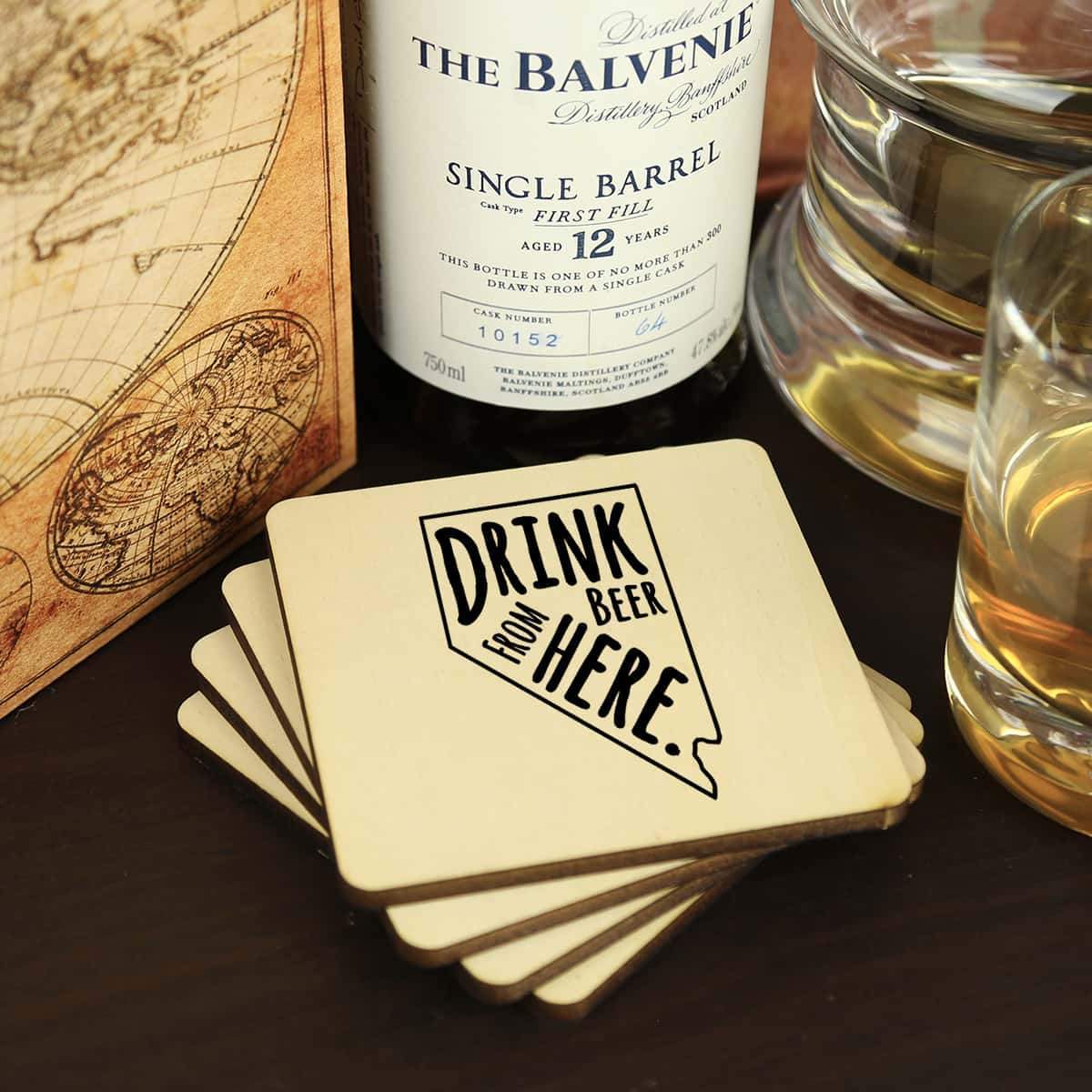 Torched Products Coasters Nevada Drink Beer From Here Coasters (781453394037)
