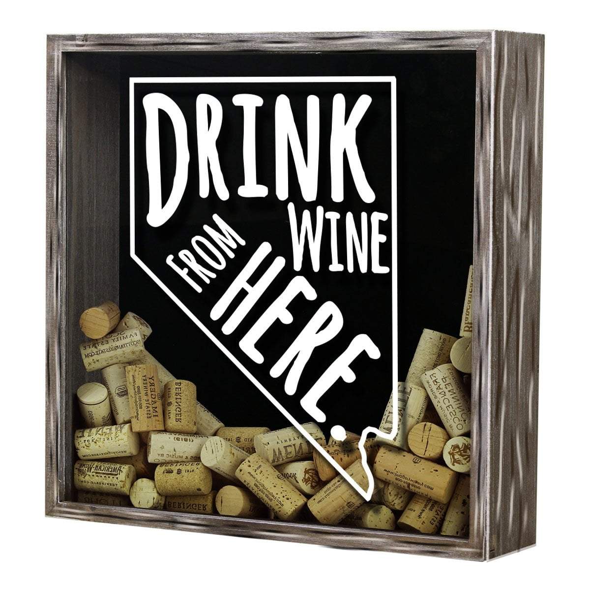 Torched Products Shadow Box Nevada Drink Wine From Here Wine Cork Shadow Box (795753906293)