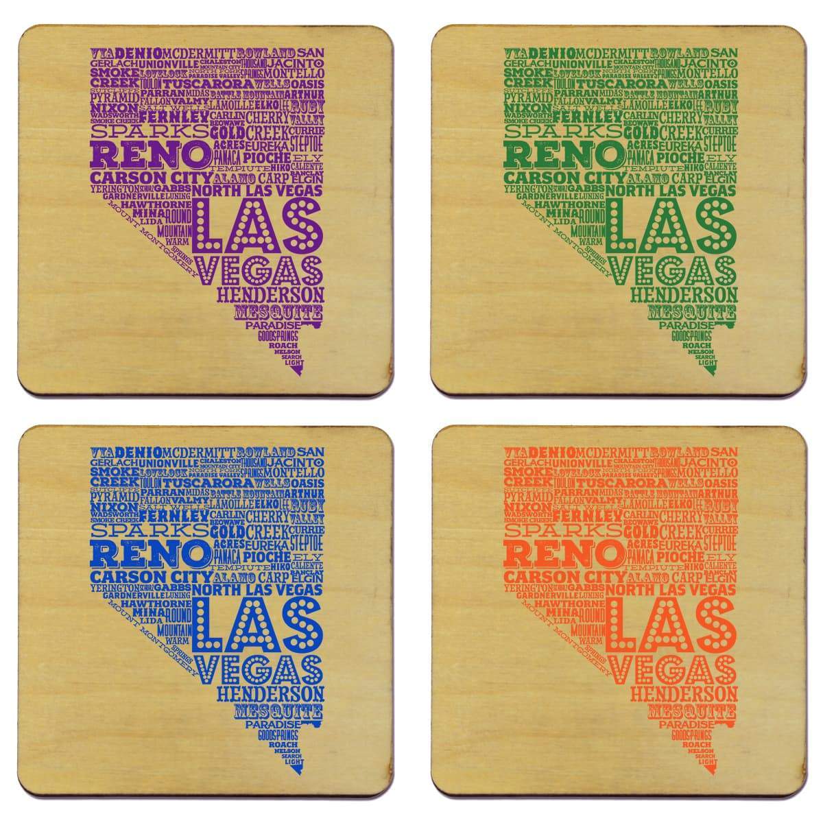 Torched Products Coasters Nevada State Typography Coaster (787830276213)