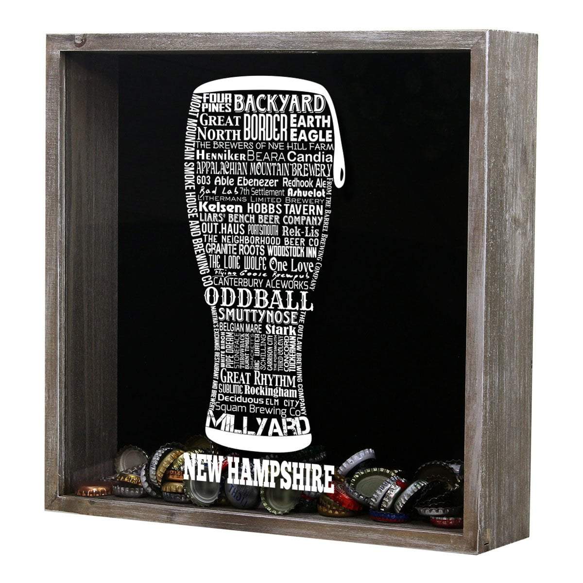 Torched Products Shadow Box New Hampshire Beer Typography Shadow Box (779383406709)