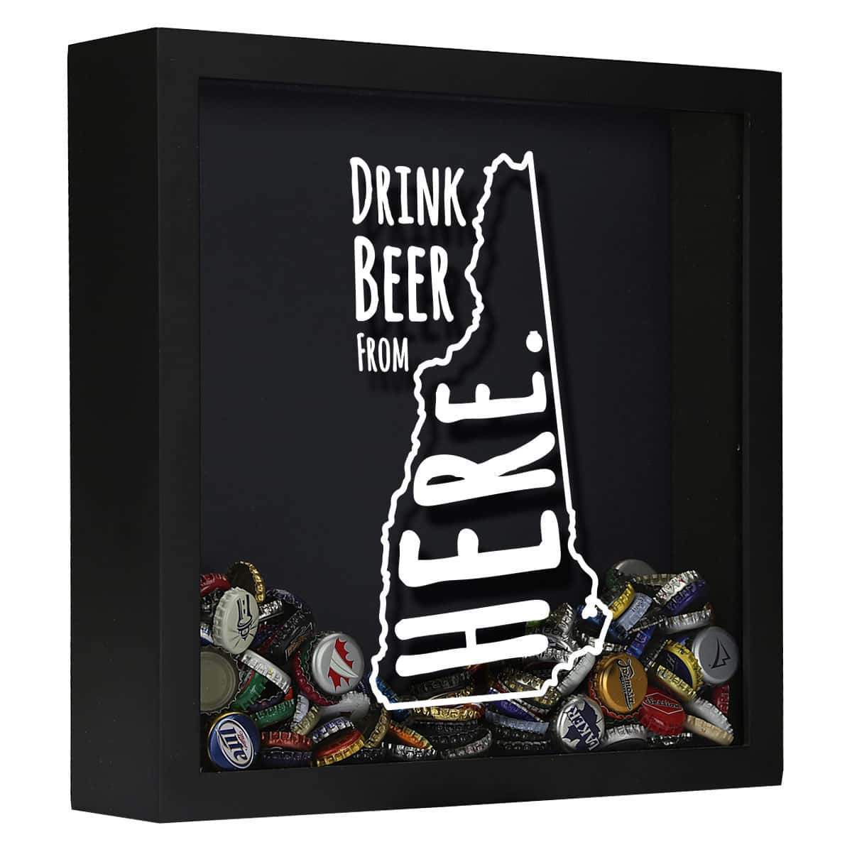 Torched Products Shadow Box Black New Hampshire Drink Beer From Here Beer Cap Shadow Box (781181583477)
