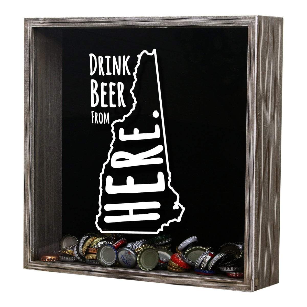 Torched Products Shadow Box New Hampshire Drink Beer From Here Beer Cap Shadow Box (781181583477)