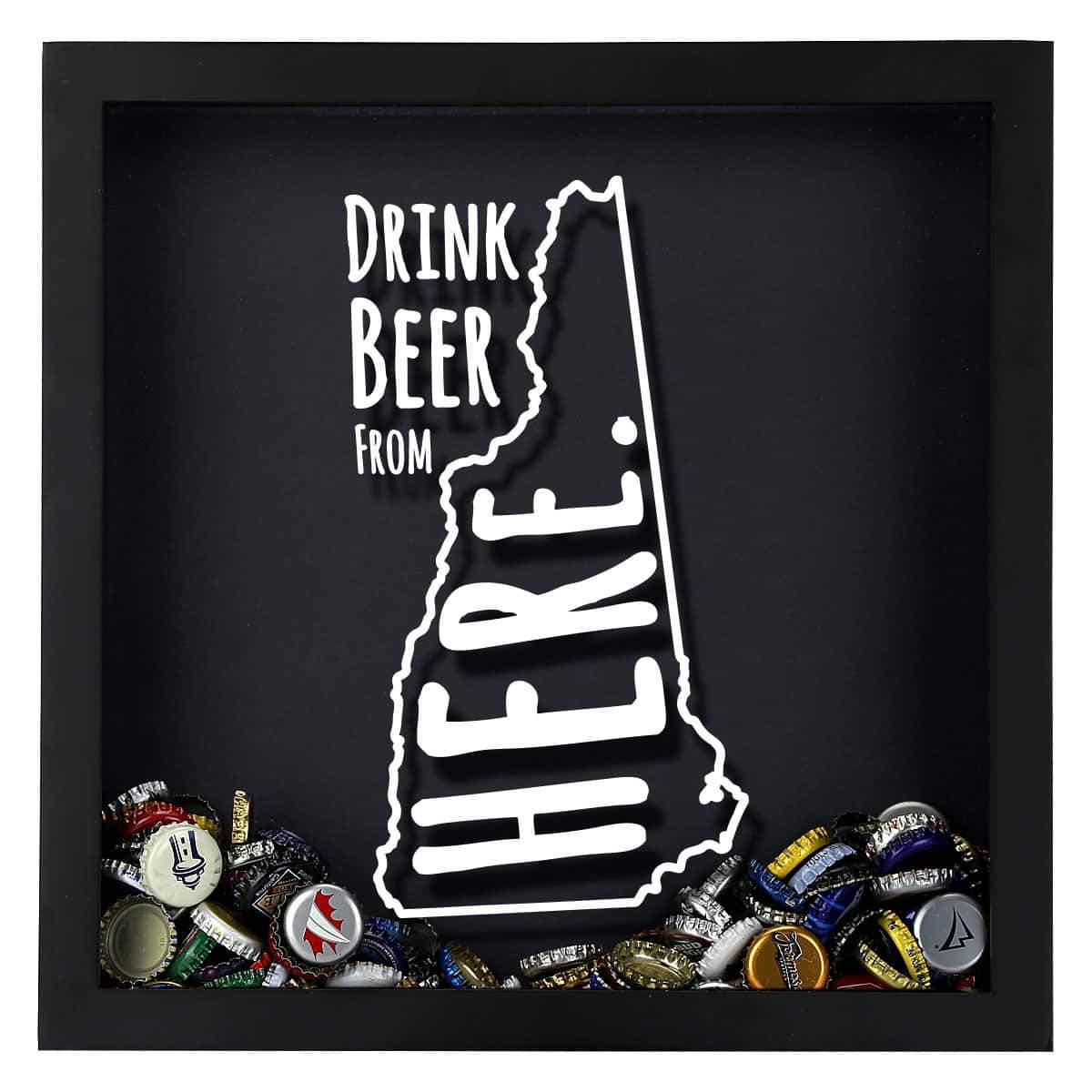 Torched Products Shadow Box New Hampshire Drink Beer From Here Beer Cap Shadow Box (781181583477)