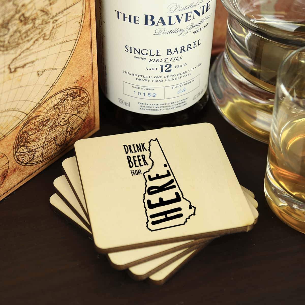 Torched Products Coasters New Hampshire Drink Beer From Here Coasters (781453426805)