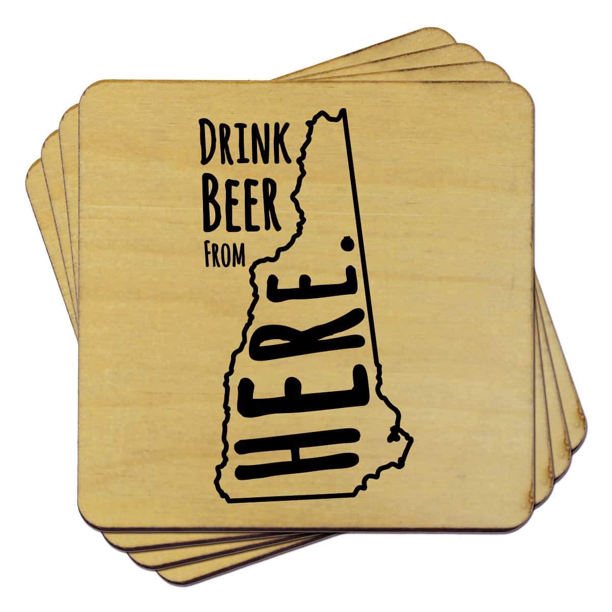 Torched Products Coasters New Hampshire Drink Beer From Here Coasters (781453426805)