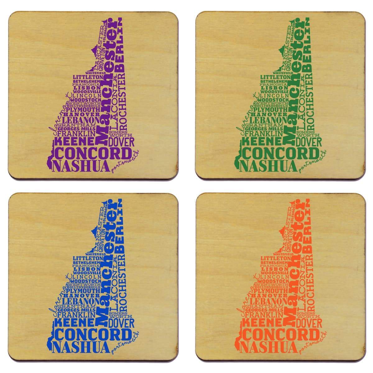 Torched Products Coasters New Hampshire State Typography Coaster (787830898805)