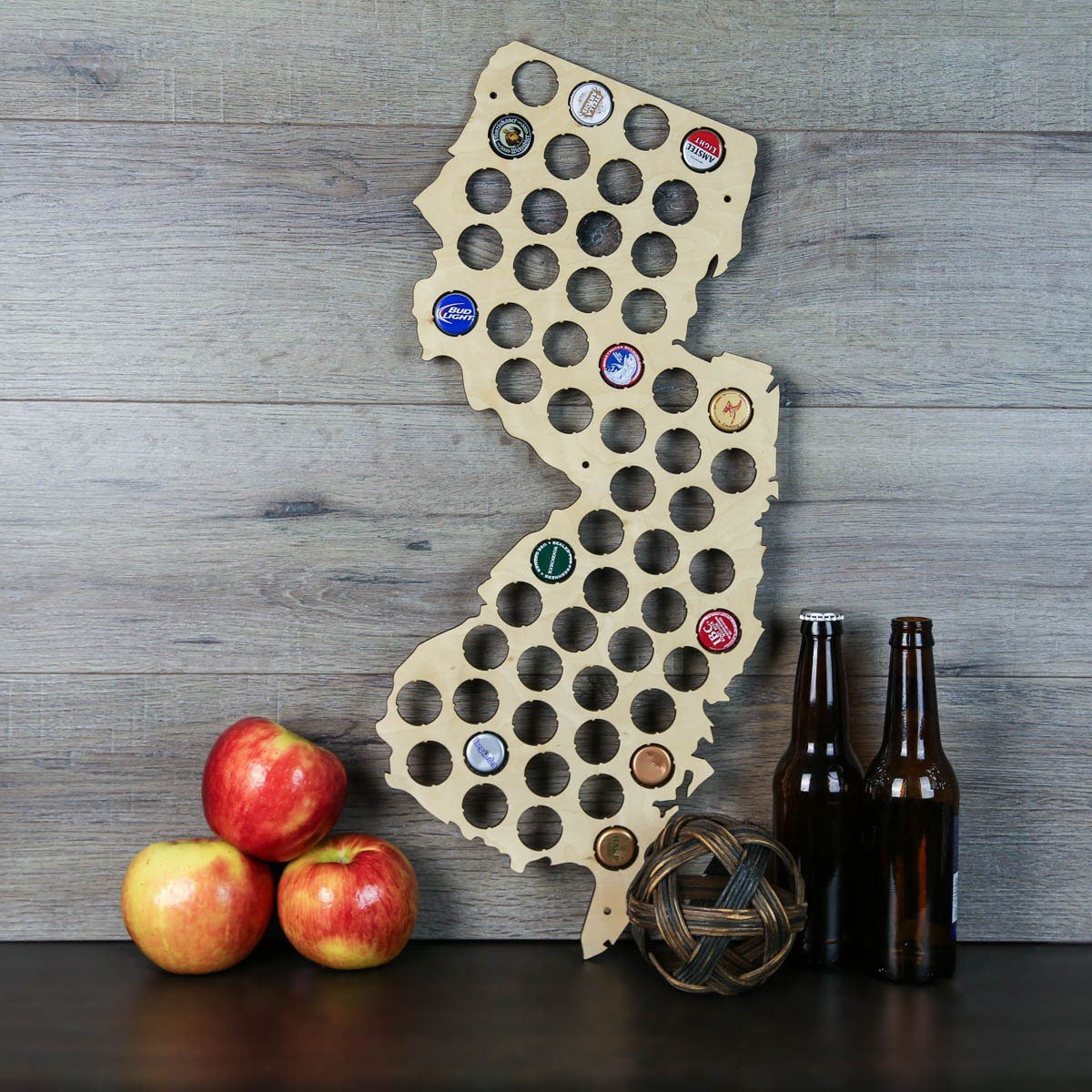 Torched Products Beer Bottle Cap Holder New Jersey Beer Cap Map (777571303541)