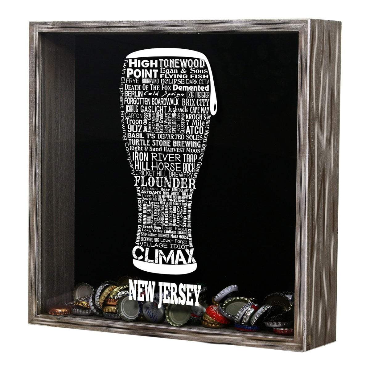 Torched Products Shadow Box New Jersey Beer Typography Shadow Box (779426693237)