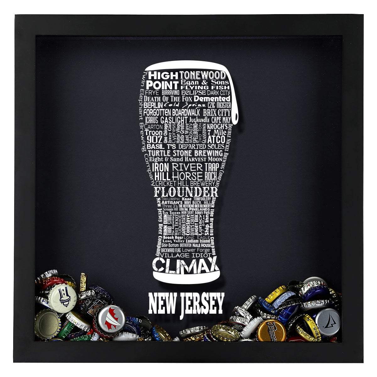 Torched Products Shadow Box New Jersey Beer Typography Shadow Box (779426693237)