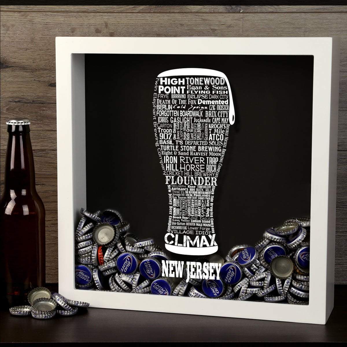 Torched Products Shadow Box New Jersey Beer Typography Shadow Box (779426693237)