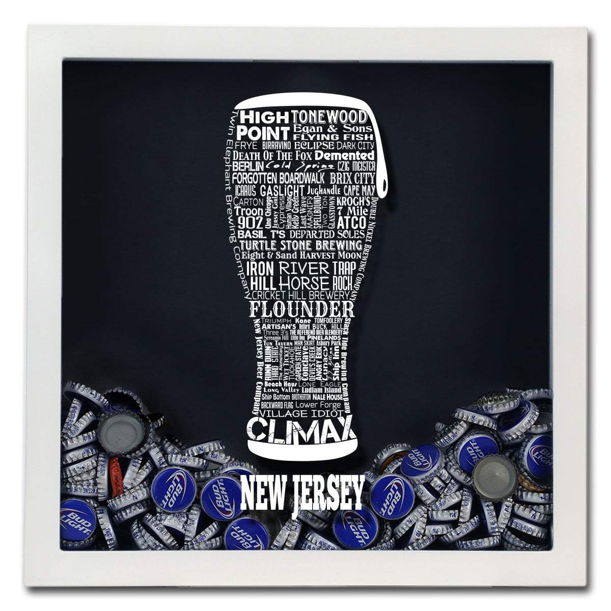 Torched Products Shadow Box New Jersey Beer Typography Shadow Box (779426693237)
