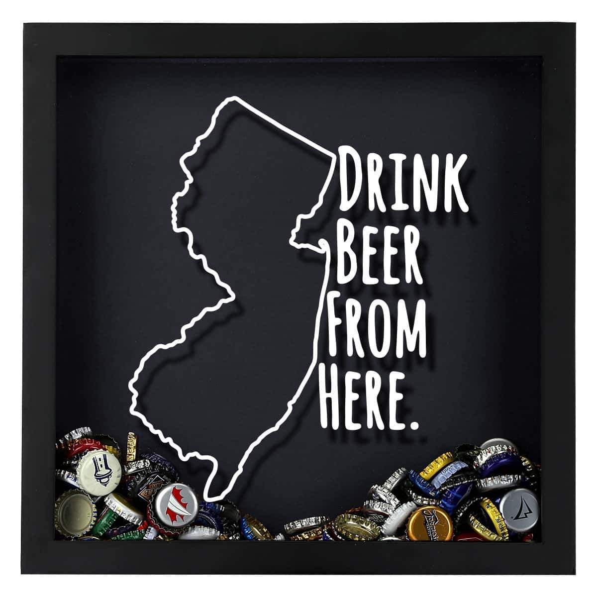 Torched Products Shadow Box New Jersey Drink Beer From Here Beer Cap Shadow Box (781181943925)