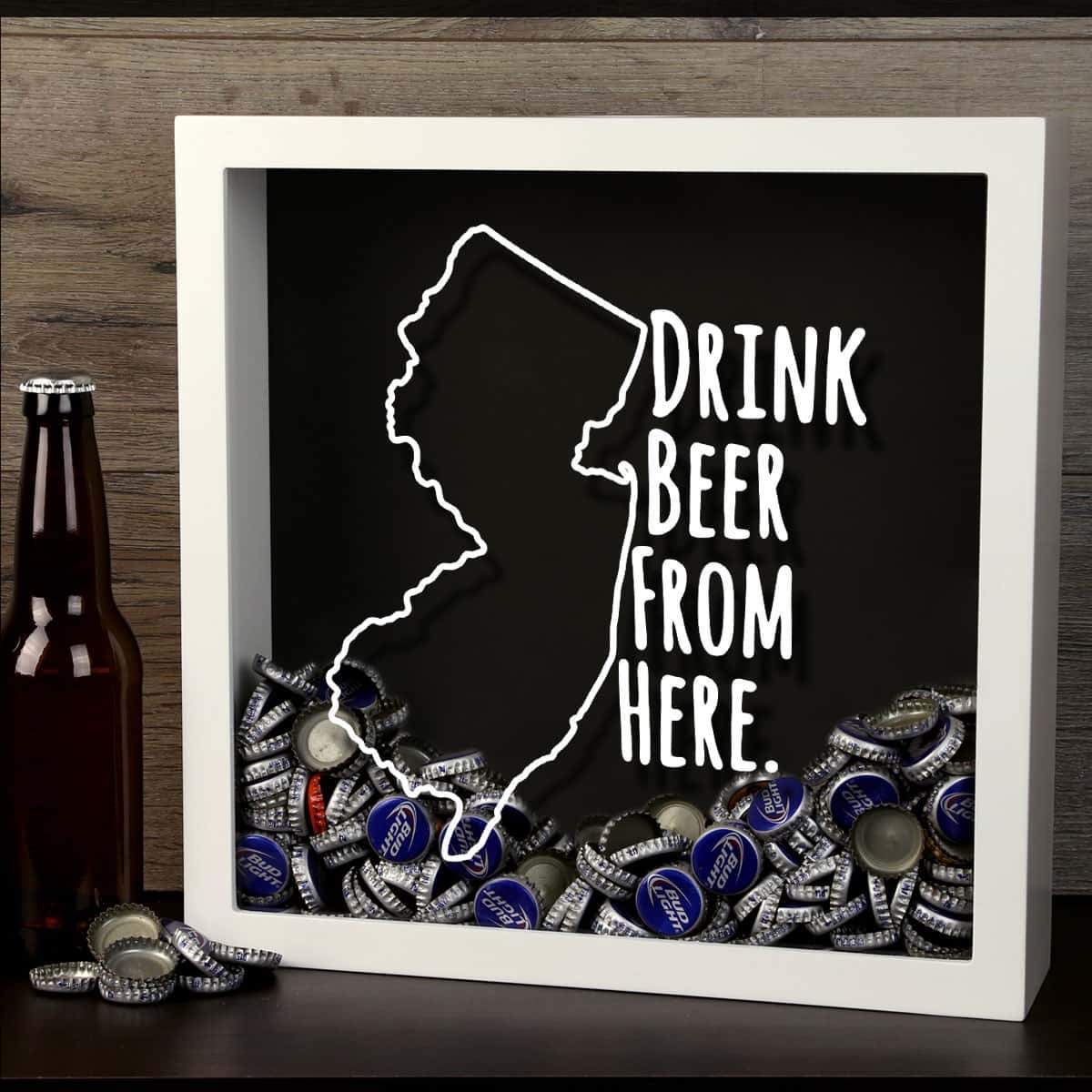 Torched Products Shadow Box New Jersey Drink Beer From Here Beer Cap Shadow Box (781181943925)