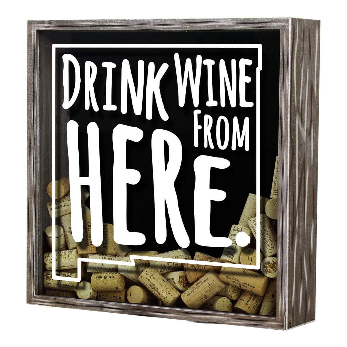 Torched Products Shadow Box New Jersey Drink Wine From Here Wine Cork Shadow Box (795767701621)