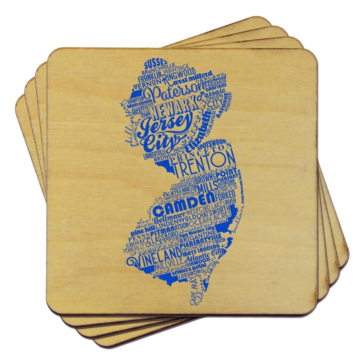 Torched Products Coasters New Jersey State Typography Coaster (787831586933)