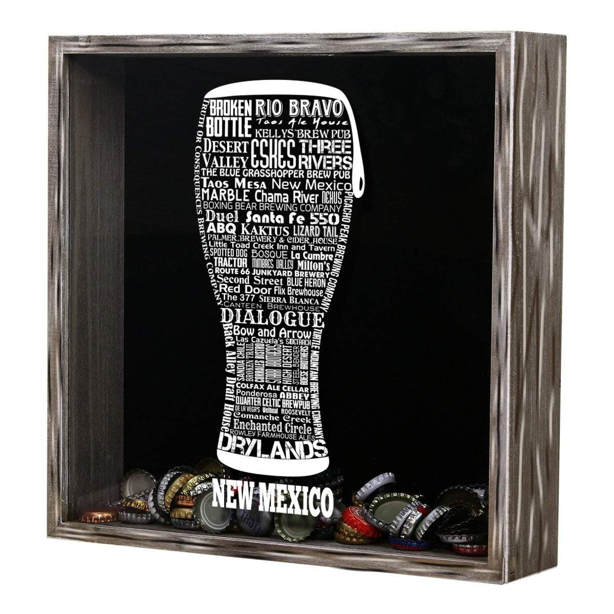 Torched Products Shadow Box New Mexico Beer Typography Shadow Box (779392942197)
