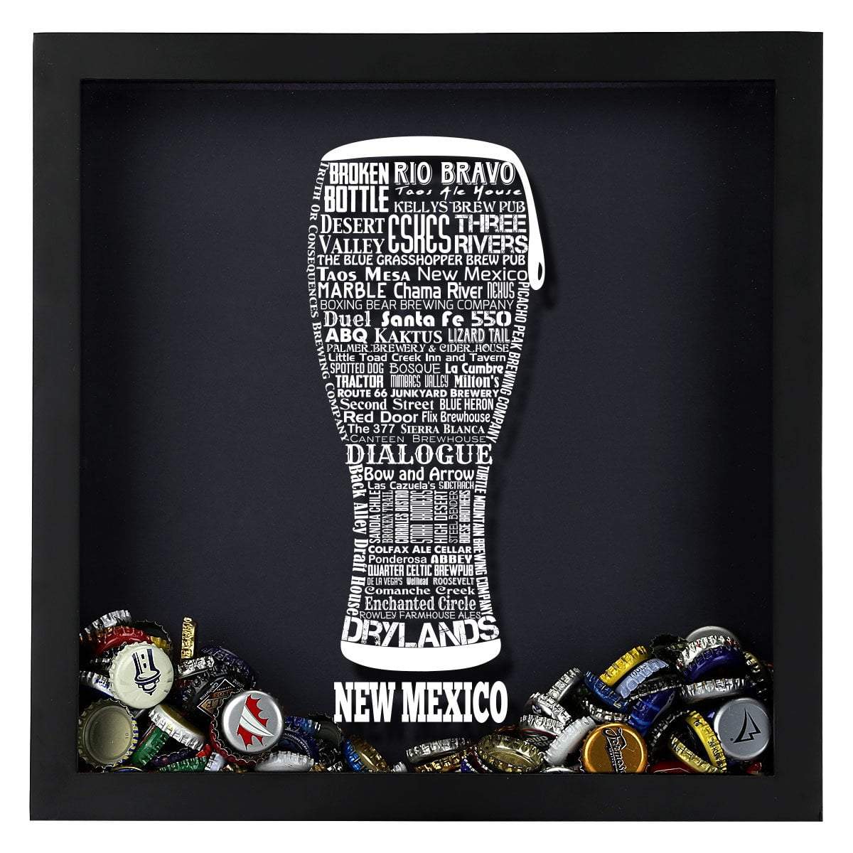 Torched Products Shadow Box New Mexico Beer Typography Shadow Box (779392942197)