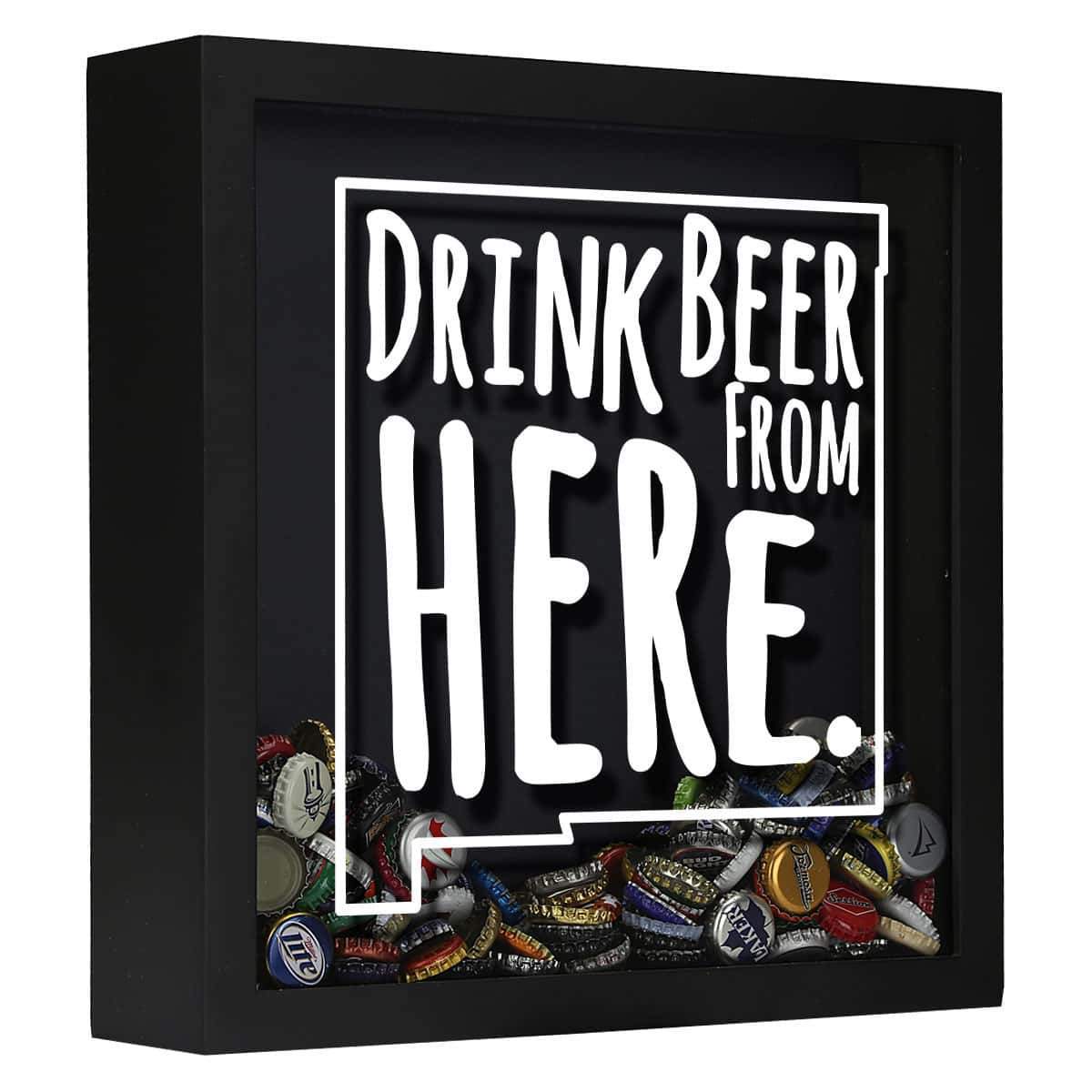 Torched Products Shadow Box Black New Mexico Drink Beer From Here Beer Cap Shadow Box (781182304373)
