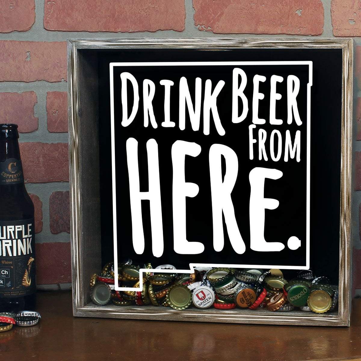 Torched Products Shadow Box New Mexico Drink Beer From Here Beer Cap Shadow Box (781182304373)