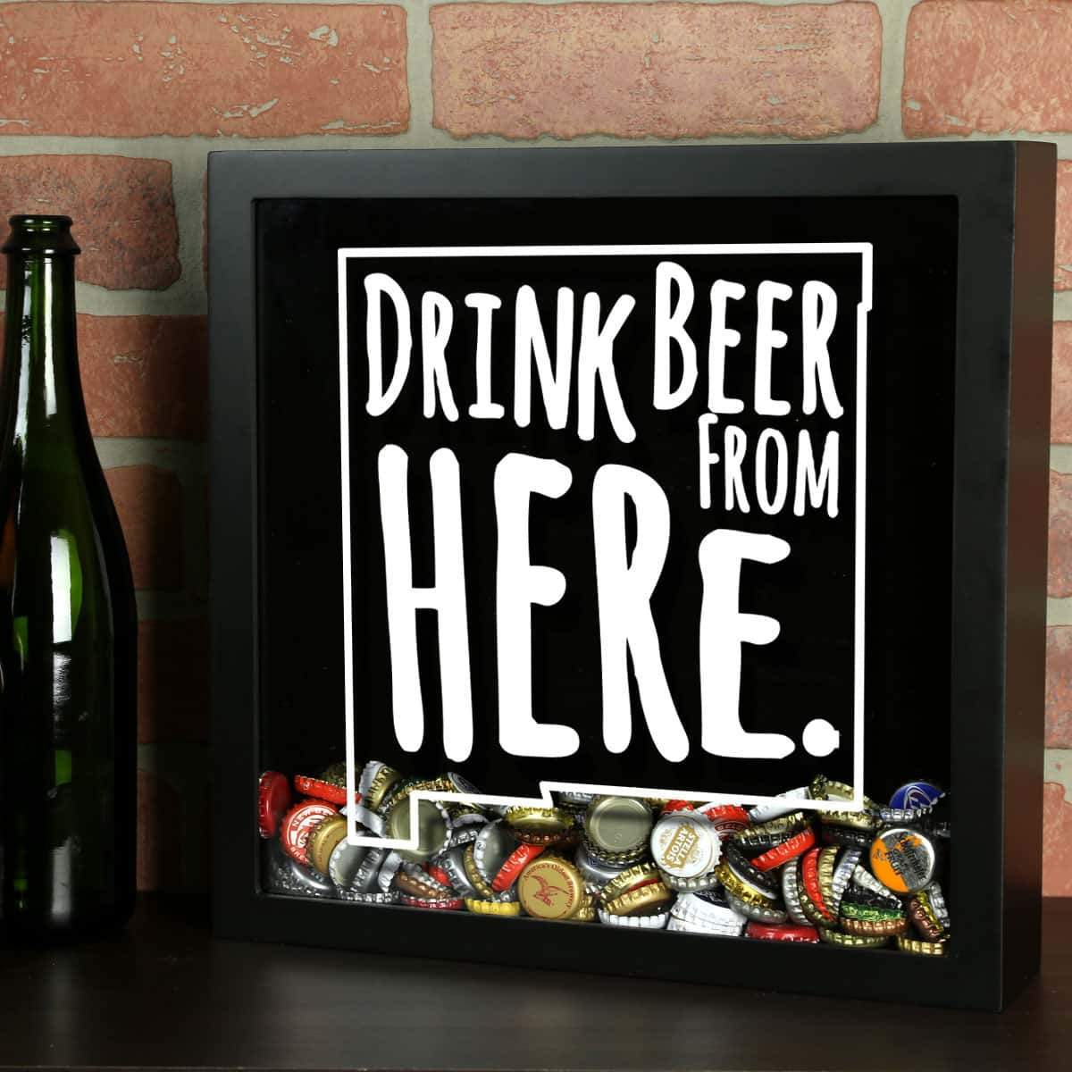 Torched Products Shadow Box Black New Mexico Drink Beer From Here Beer Cap Shadow Box (781182304373)