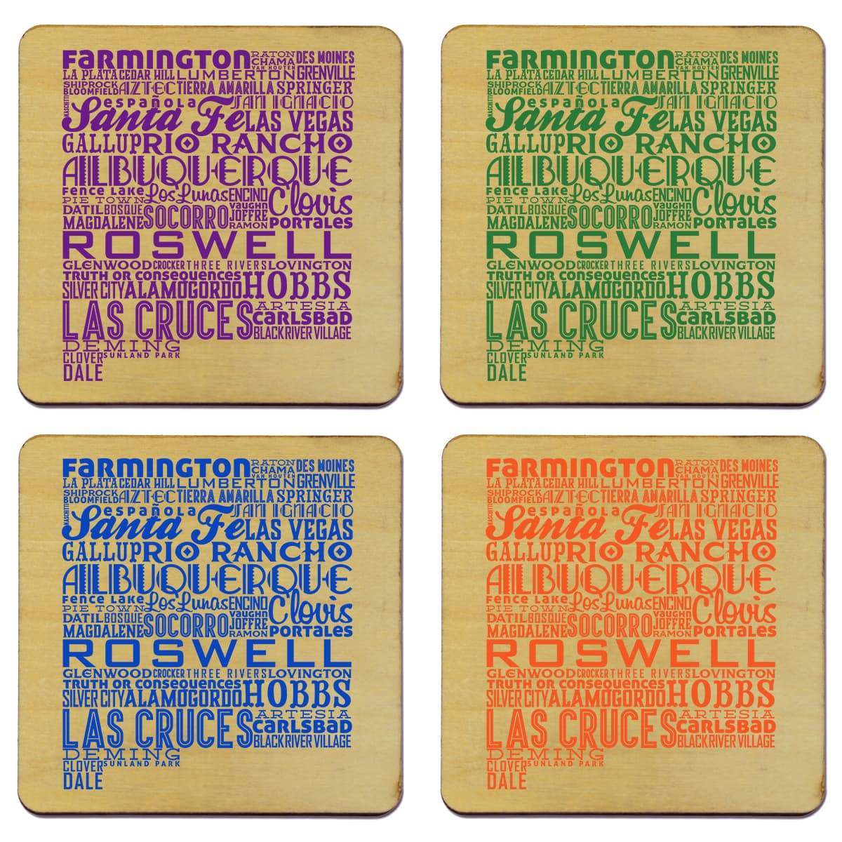 Torched Products Coasters New Mexico State Typography Coaster (787832668277)