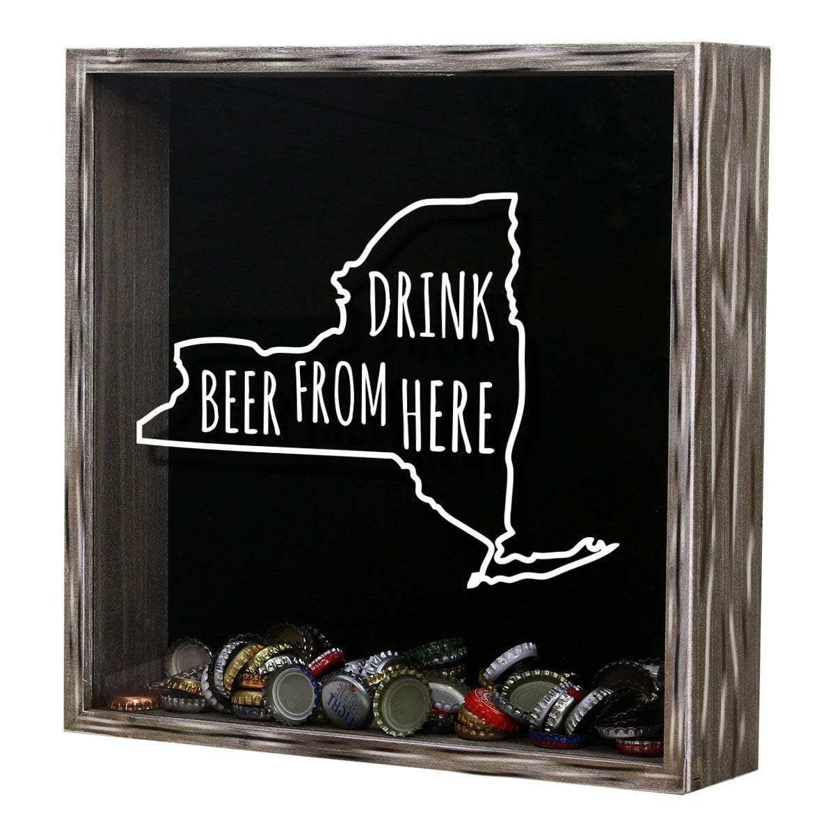 Torched Products Shadow Box New York Drink Beer From Here Beer Cap Shadow Box (781182500981)