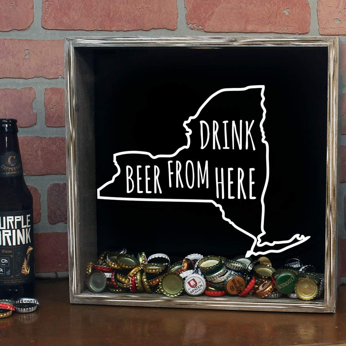 Torched Products Shadow Box New York Drink Beer From Here Beer Cap Shadow Box (781182500981)