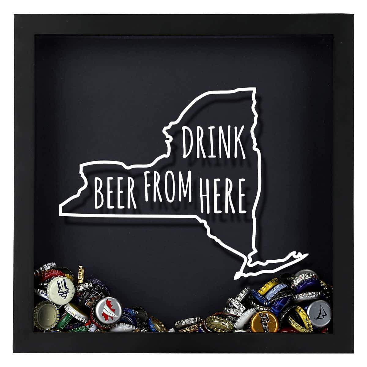 Torched Products Shadow Box New York Drink Beer From Here Beer Cap Shadow Box (781182500981)