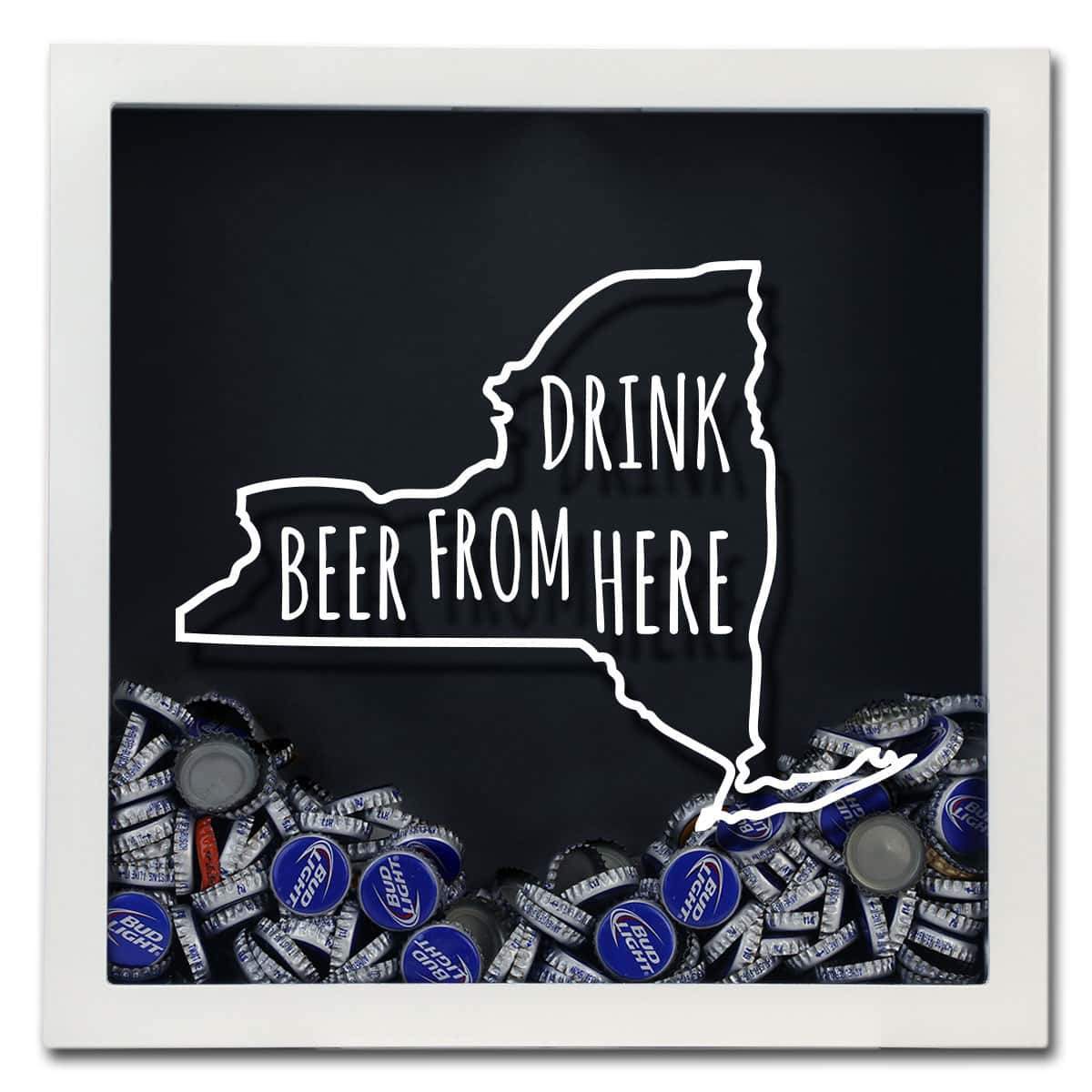 Torched Products Shadow Box New York Drink Beer From Here Beer Cap Shadow Box (781182500981)
