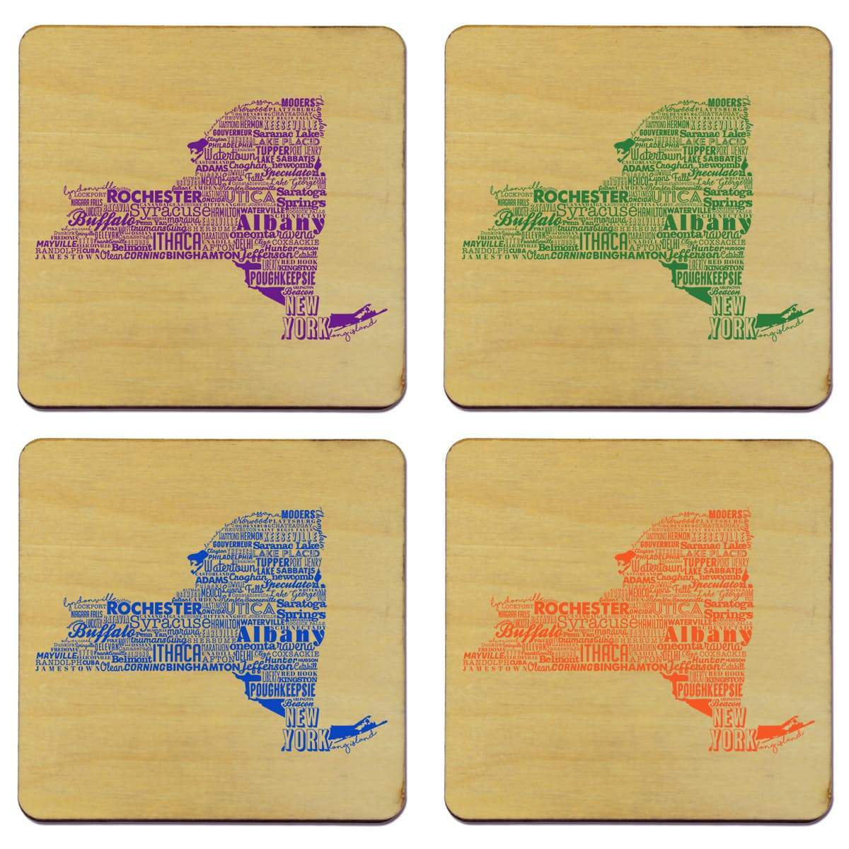 Torched Products Coasters New York State Typography Coaster (787833258101)